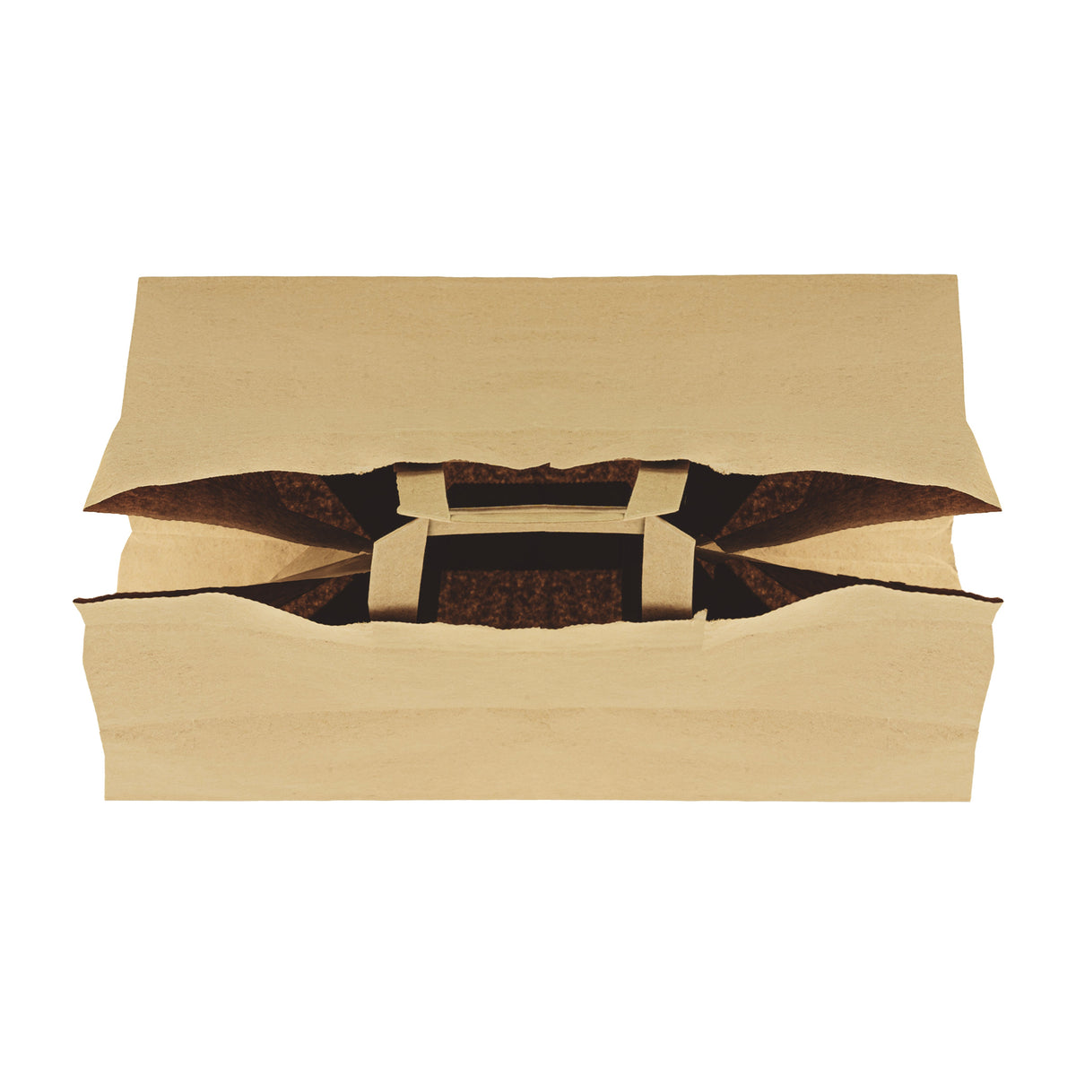 Papiertragetasche mit Flachhenkel 32+22x24,5 cm, 70 g/m², braun