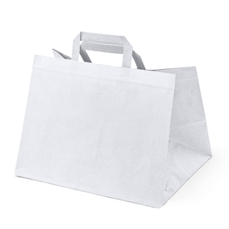 Papiertüte mit flachem Griff 320x220x245mm Weiß