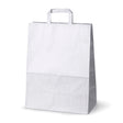 Papiertüte mit flachem Griff 320x160x430mm Weiß