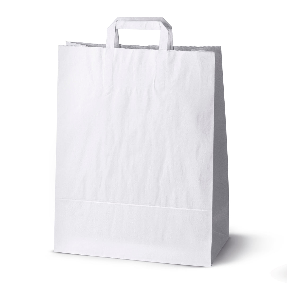Papiertüte mit flachem Griff 320x120x410mm Weiß