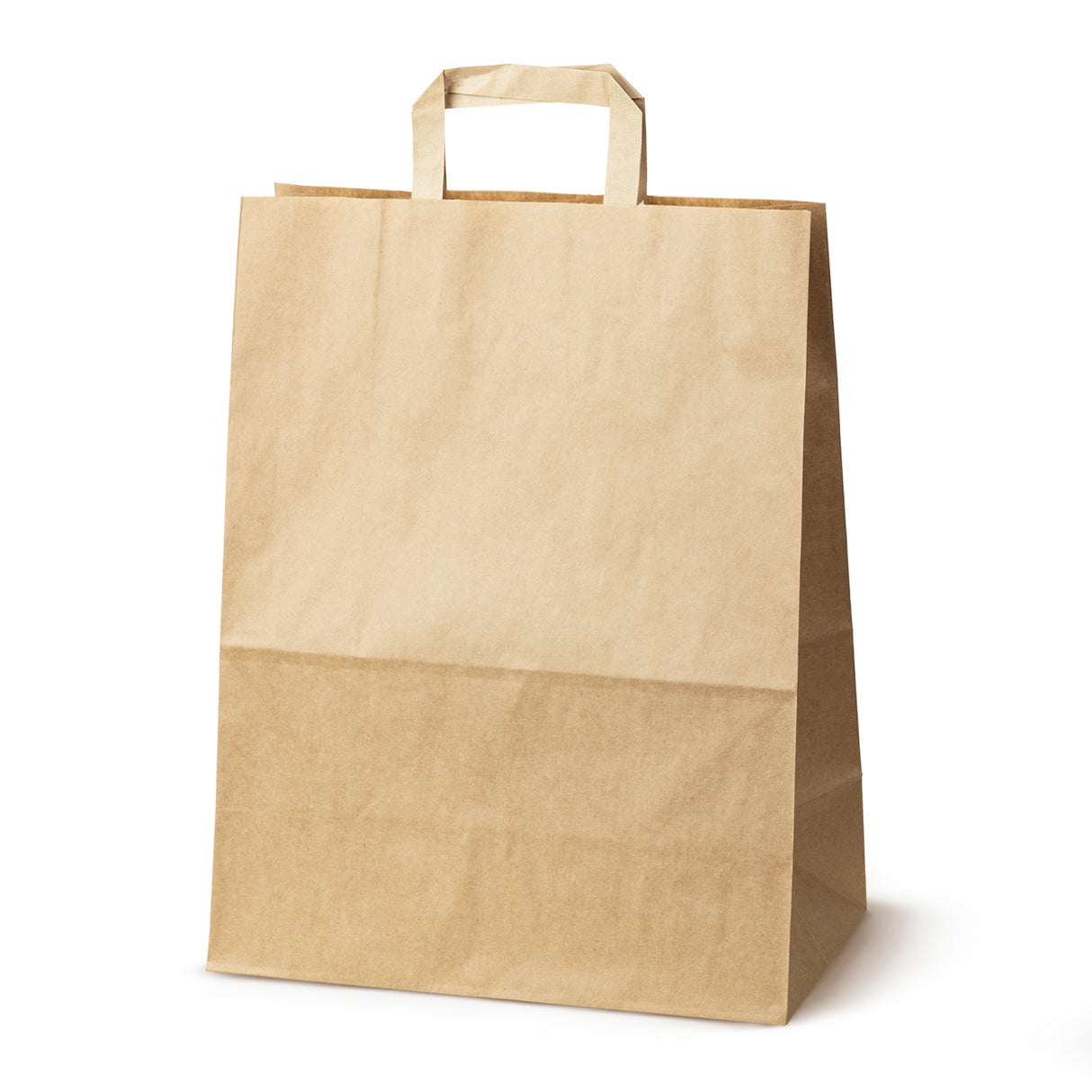 Papiertüten 32+14x42cm mit flachem Griff - Braun