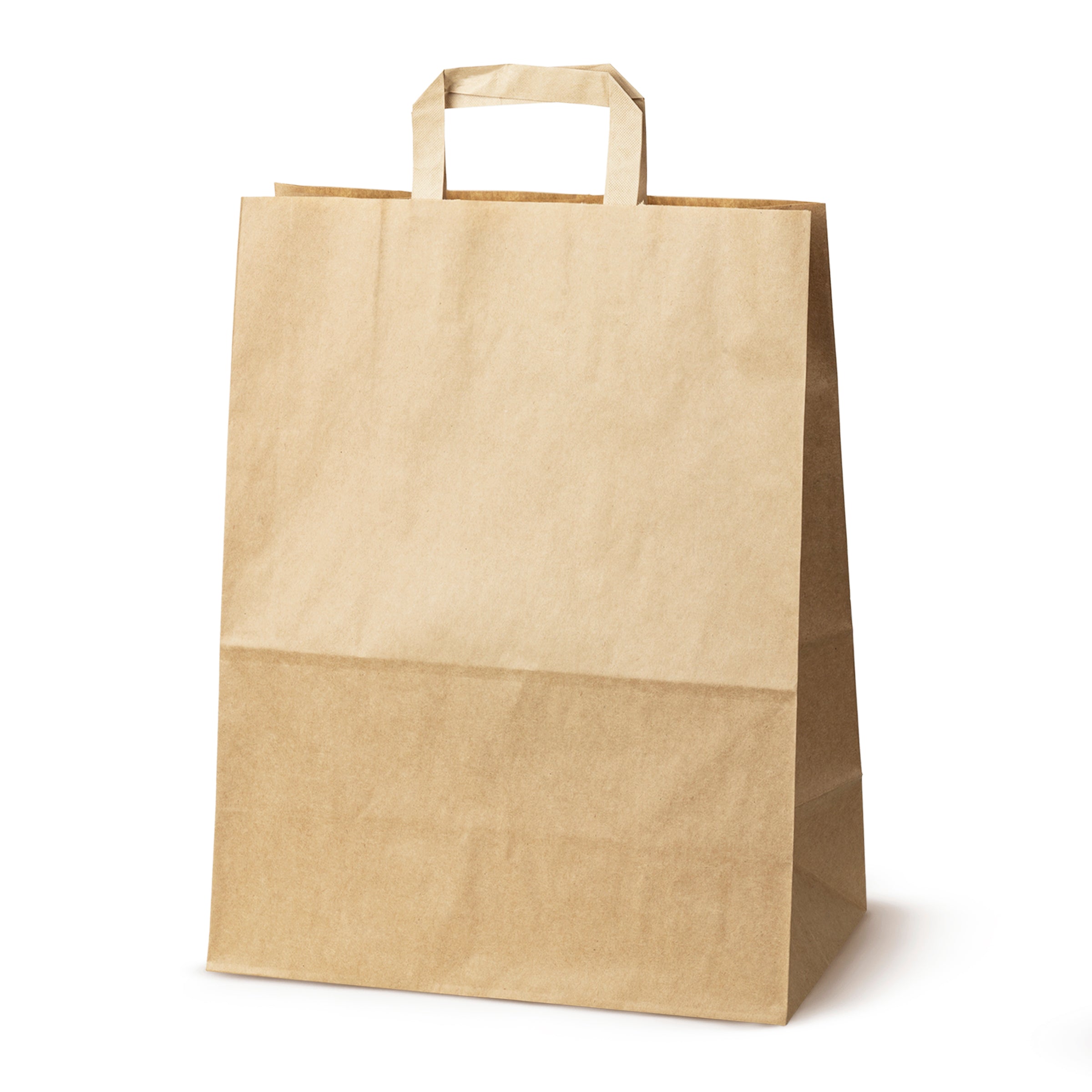 Papiertüten 32+14x42cm mit flachem Griff - Braun