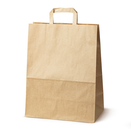 Papiertüten 32+14x42cm mit flachem Griff - Braun