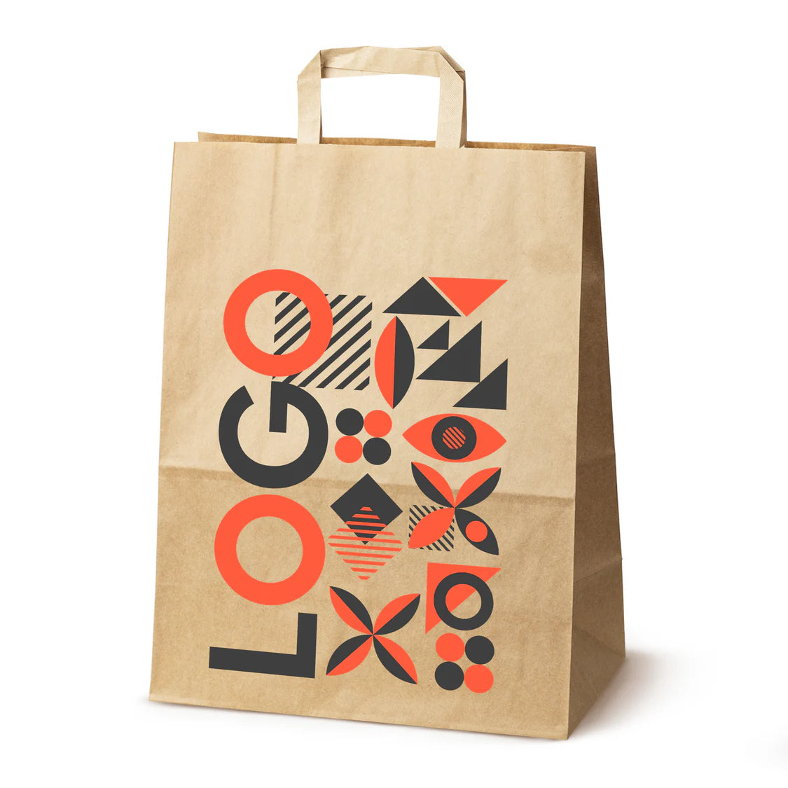 Bedruckte Papiertüte 320x140x420mm Braun ab 50 Stk.