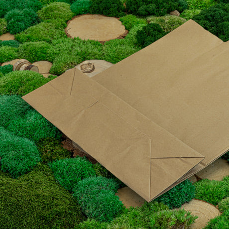 Papiertüte mit flachem Griff 320x120x410mm Braun