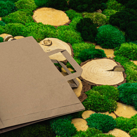 Papiertüte mit flachem Griff 320x160x390mm Braun