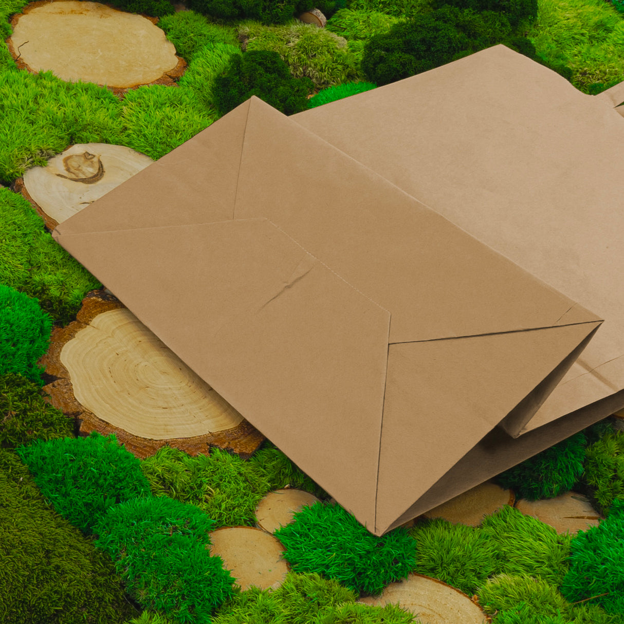 Papiertüte mit flachem Griff 320x160x390mm Braun