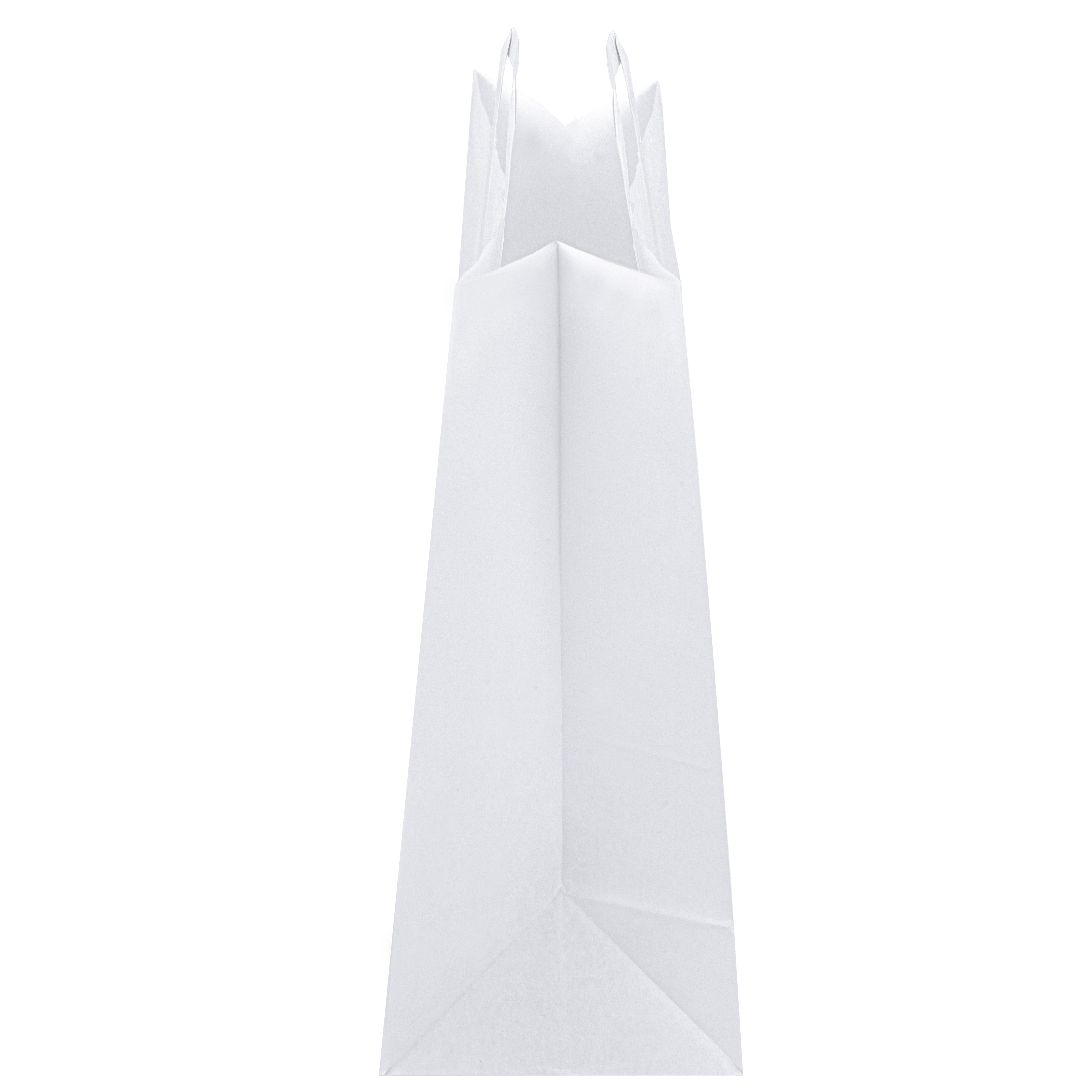Papiertüte mit flachem Griff 320x160x390mm Weiß