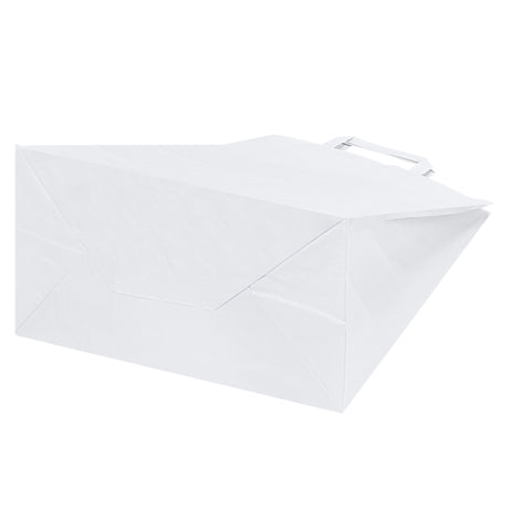 Papiertüte mit flachem Griff 320x160x390mm Weiß