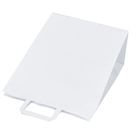 Papiertüte mit flachem Griff 320x160x390mm Weiß