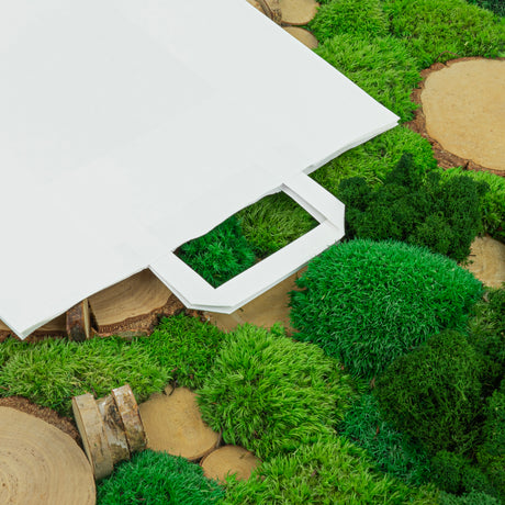 Papiertüte mit flachem Griff 320x160x390mm Weiß