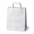 Papiertüte mit flachem Griff 250x110x320mm Weiß