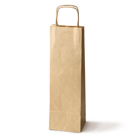 Papiertüte mit gedrehtem Griff 160x90x390mm Braun