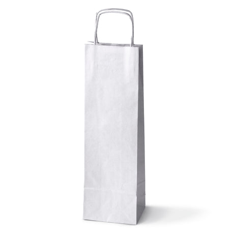 Papiertüte mit gedrehtem Griff 160x90x390mm Weiß