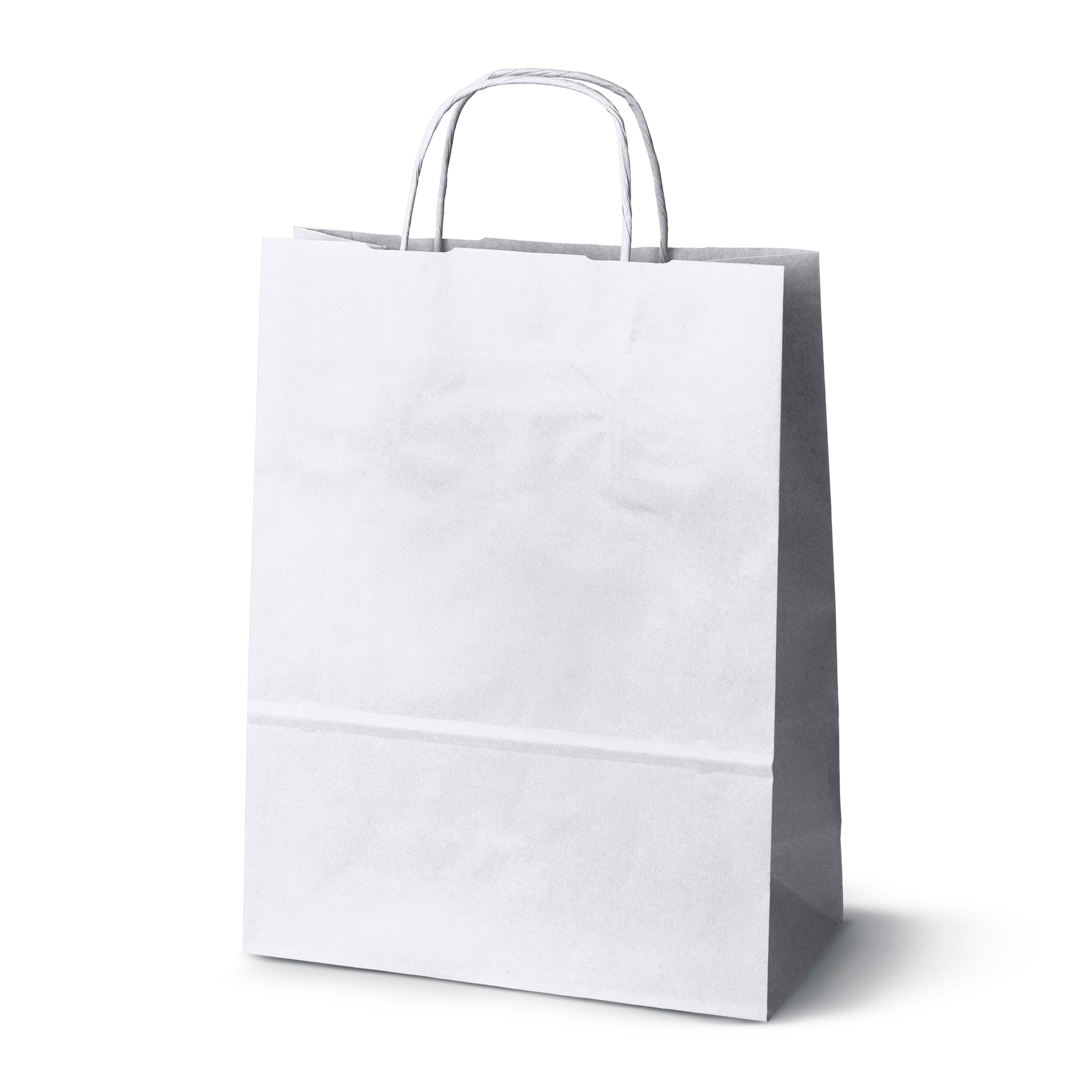 Papiertüte mit gedrehtem Griff 240x100x320mm Weiß