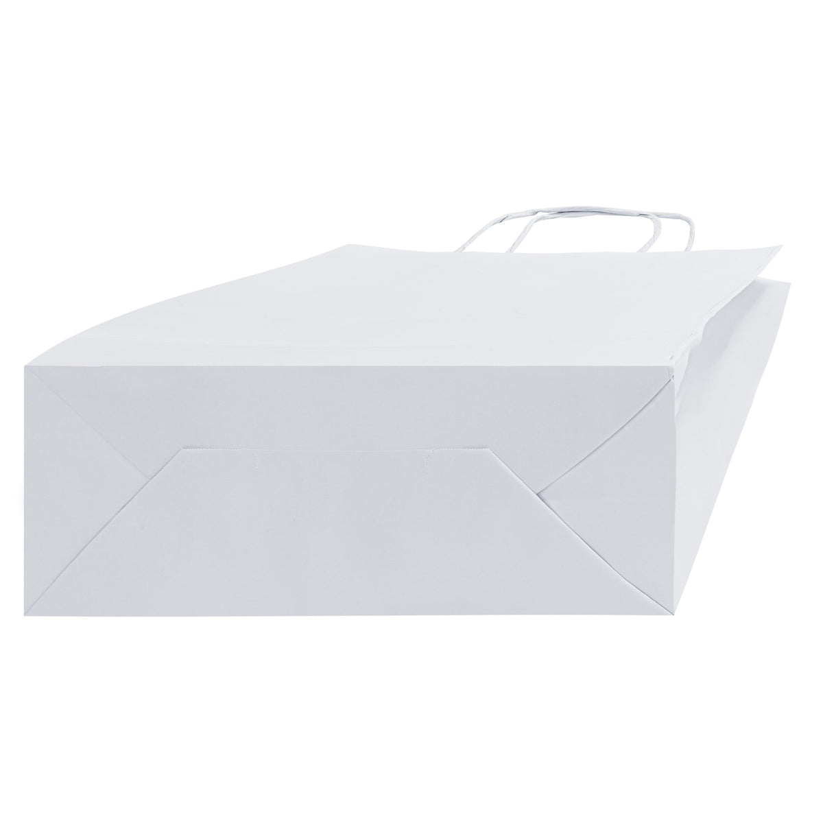 Papiertüte mit gedrehtem Tragegriff, 240 × 100 × 320 mm – Weiß