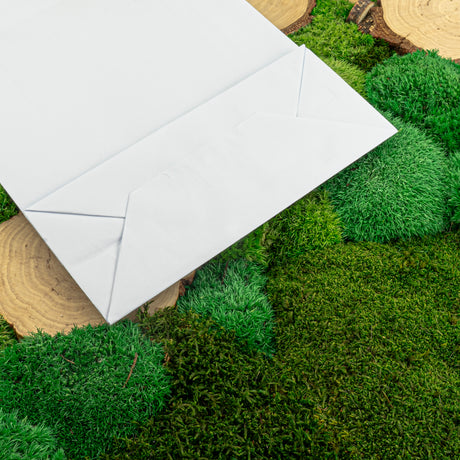 Papiertüte mit gedrehtem Griff 240x100x320mm Weiß