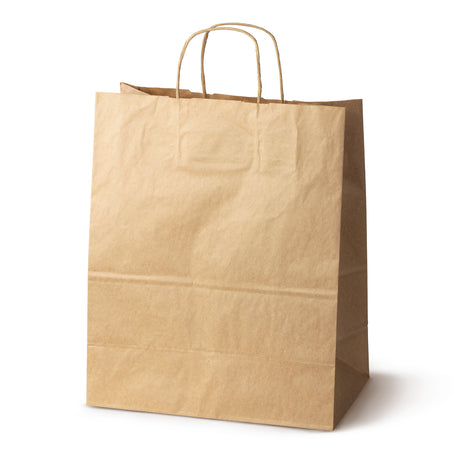 Papiertüte mit gedrehtem Griff 330x160x380mm Braun