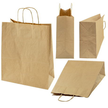 Papiertüte mit gedrehtem Griff 330x160x380mm Braun