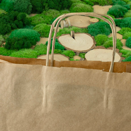 Papiertüte mit gedrehtem Griff 330x160x380mm Braun