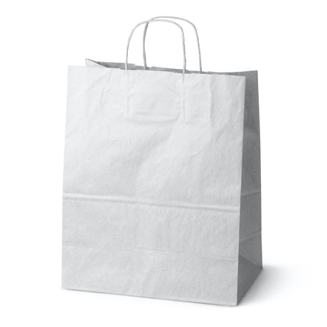 Papiertüte mit gedrehtem Griff 330x160x380mm Weiß