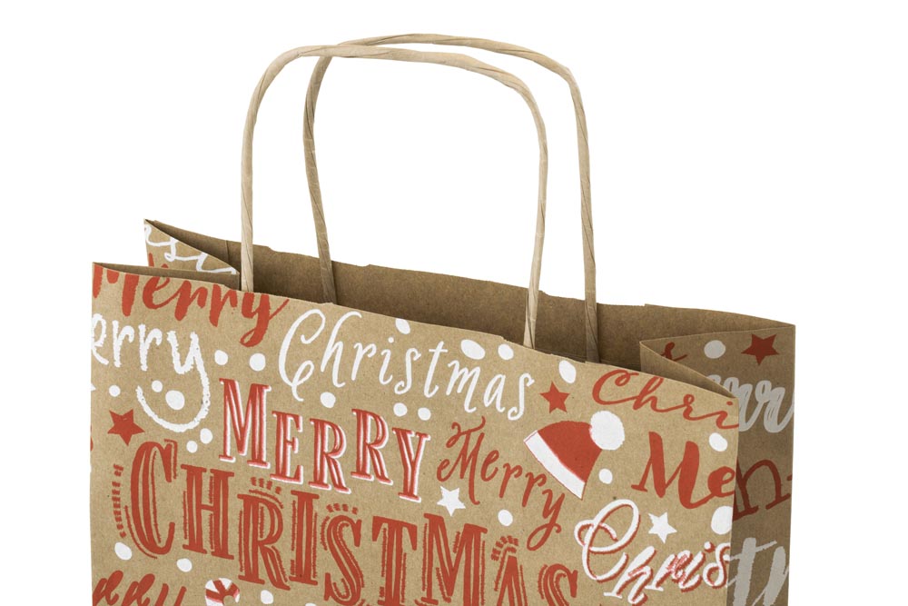 Weihnachtspapiertüte 240x100x320mm Frohe Weihnachten