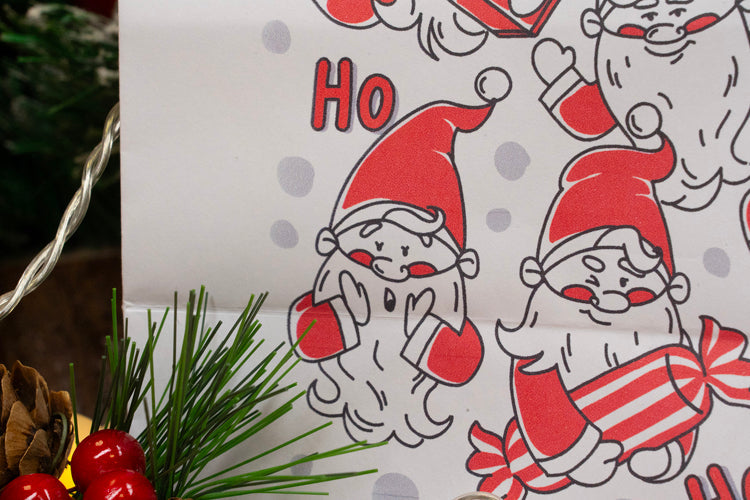 Papiertüte mit gedrehtem Henkel 240x100x320mm weiß Weihnachtsmann 5St