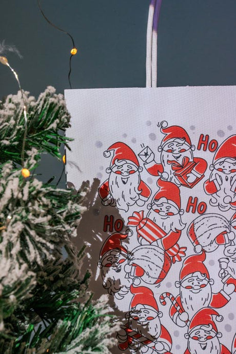 3xWeihnachtliche Papiertüte Weihnachtsmann/ Rentier/Schneemann SET