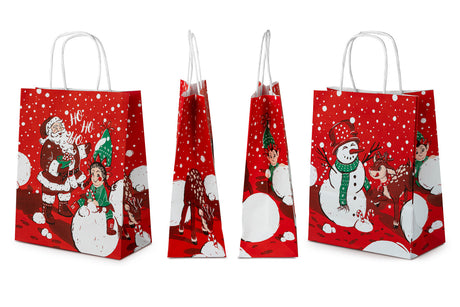 Weihnachtspapiertüte 180x80x220mm Roter Weihnachtself