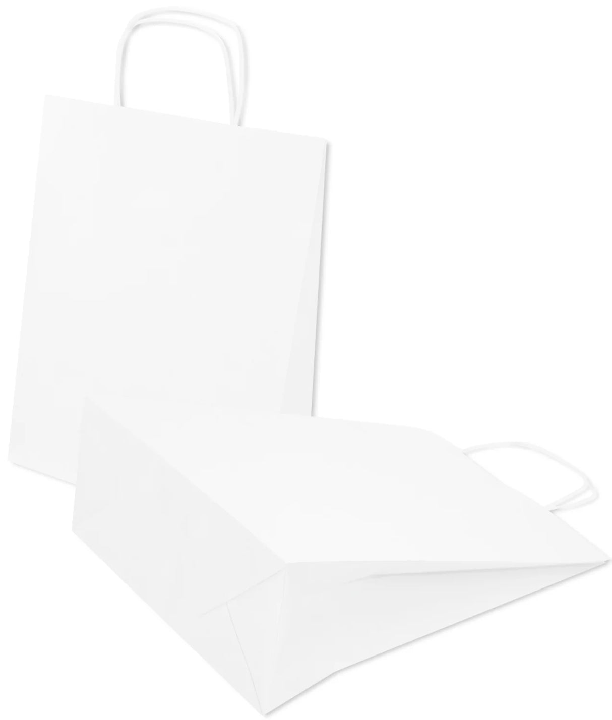 Papiertüte mit gedrehtem Griff 240x100x360mm Weiß