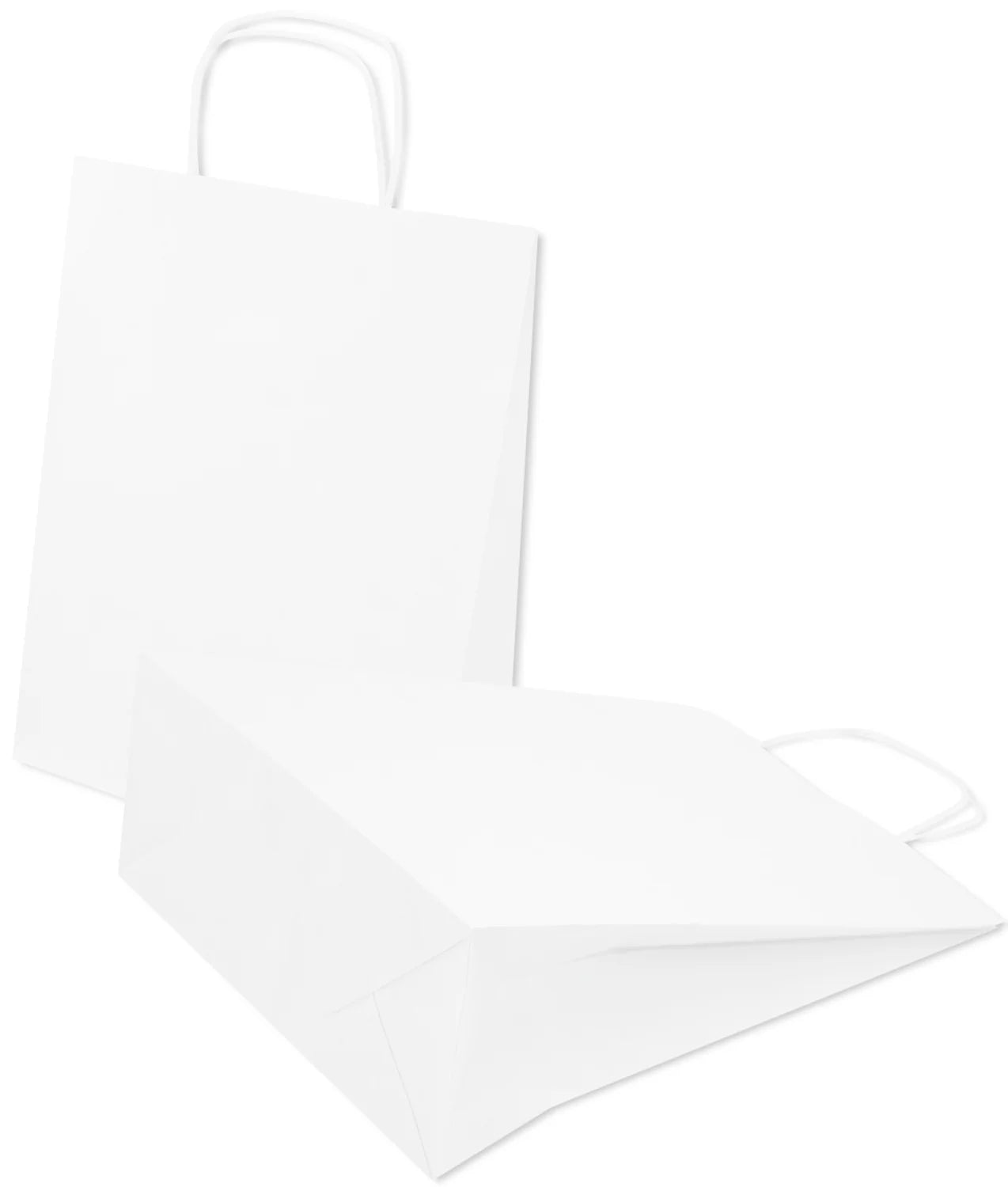 Papiertüte mit gedrehtem Griff 240x100x360mm Weiß