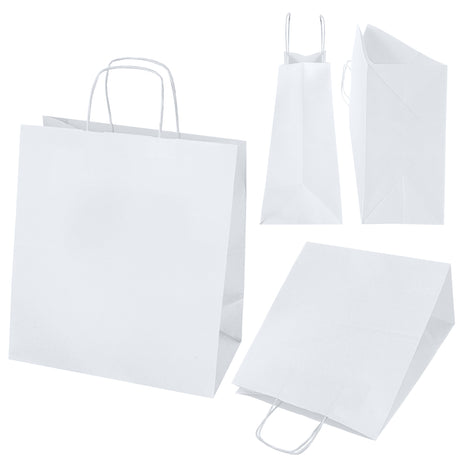 Papiertüte mit gedrehtem Griff 305x170x340mm Weiß
