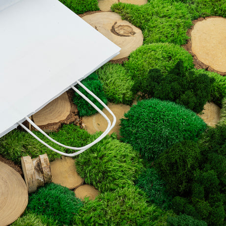 Papiertüte mit gedrehtem Griff 305x170x340mm Weiß