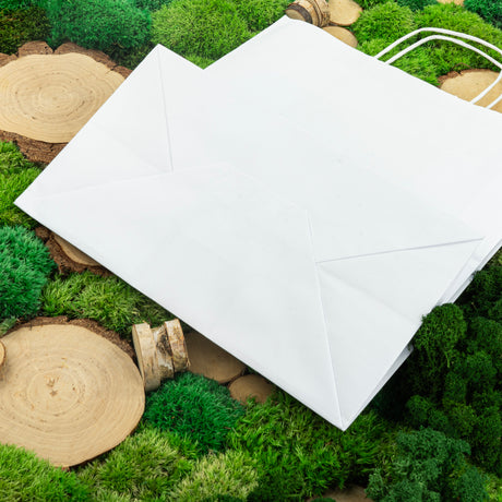 Papiertüte mit gedrehtem Griff 305x170x340mm Weiß