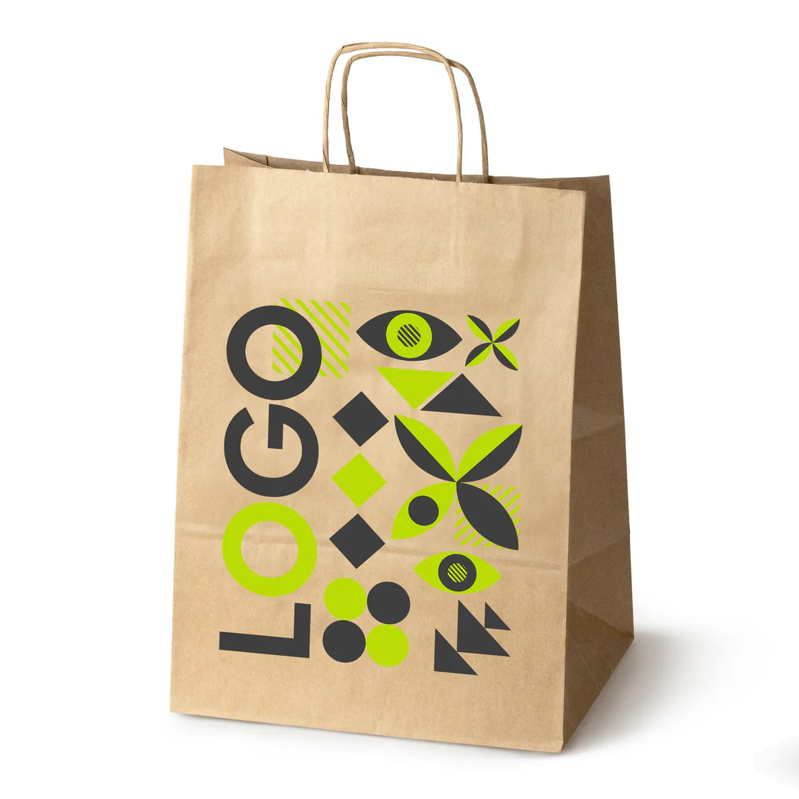 Bedruckte Papiertüte 305x170x425mm Braun ab 50 Stk.