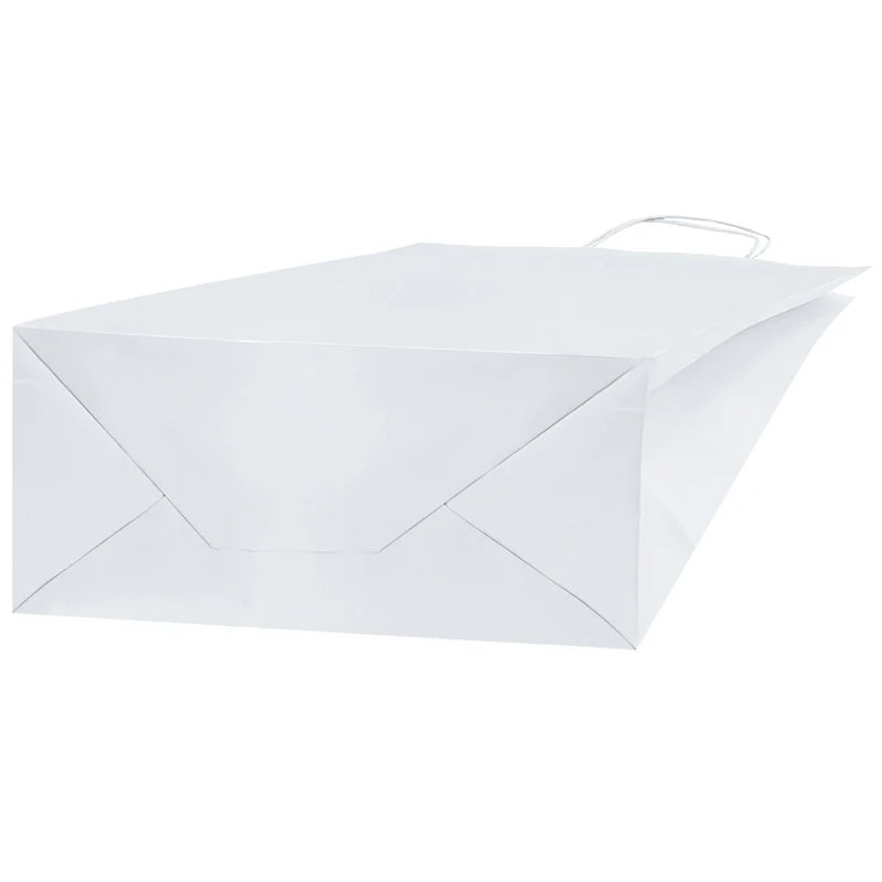 Papiertüte mit gedrehtem Griff 320x120x410mm Weiß