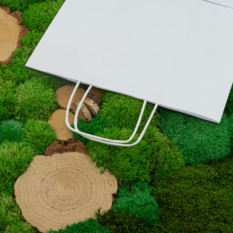 Papiertüte mit gedrehtem Griff 300x170x425mm Weiß