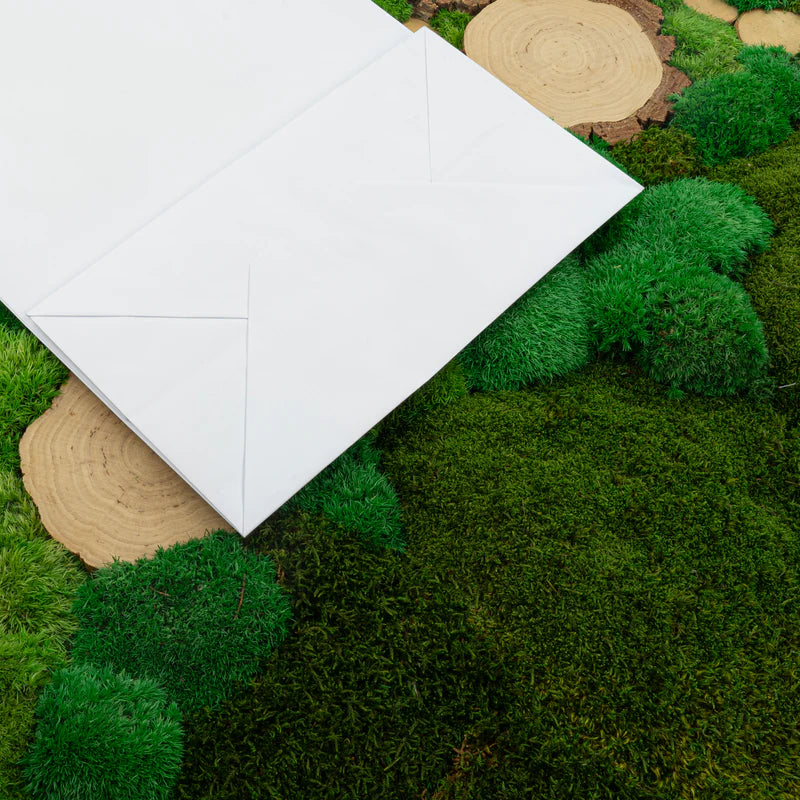 Papiertüte mit gedrehtem Griff 320x120x410mm Weiß