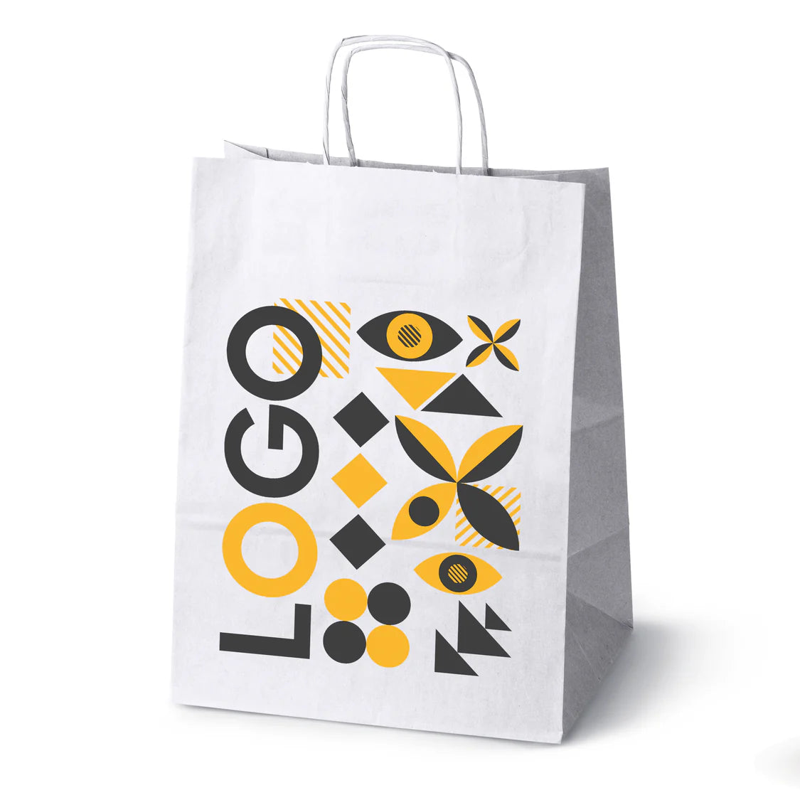 Bedruckte Papiertüte 305x170x425mm Weiß ab 50 Stk.