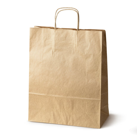 Papiertüten mit gedrehtem Griff 320x120x410mm Braun