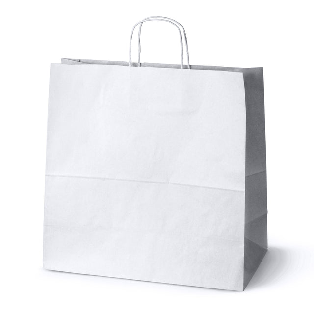 Papiertüte mit gedrehtem Griff 400x180x390mm Weiß