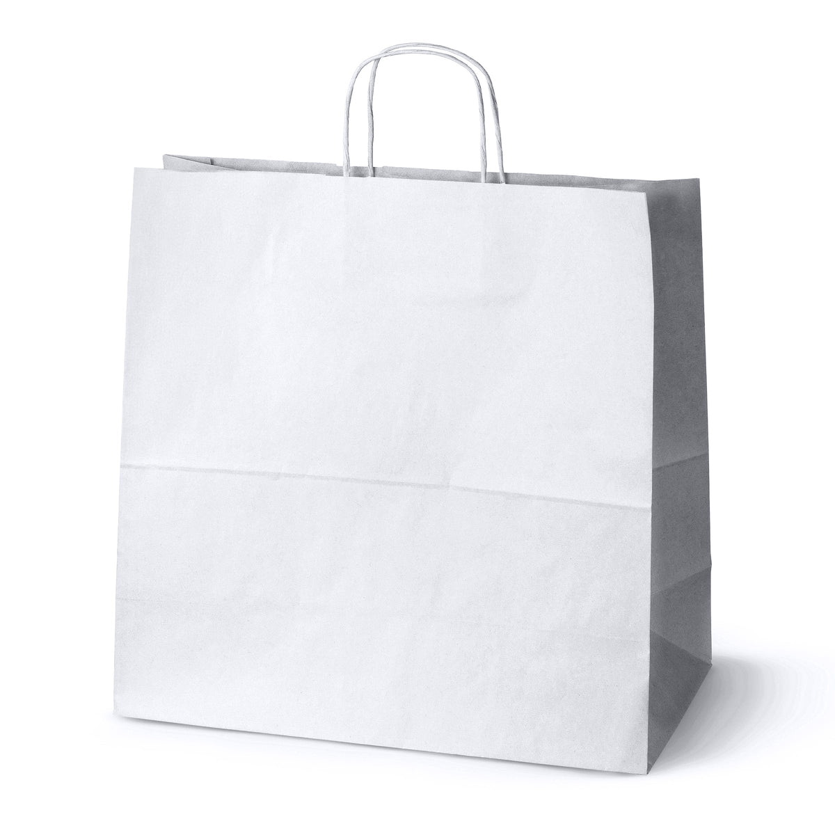 Papiertüte mit gedrehtem Tragegriff, 400 × 180 × 390 mm – Weiß