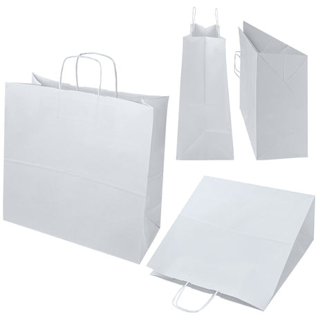 Papiertüte mit gedrehtem Griff 400x180x390mm Weiß