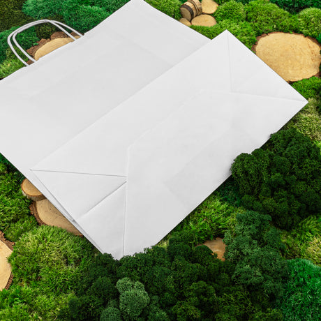 Papiertüte mit gedrehtem Griff 400x180x390mm Weiß