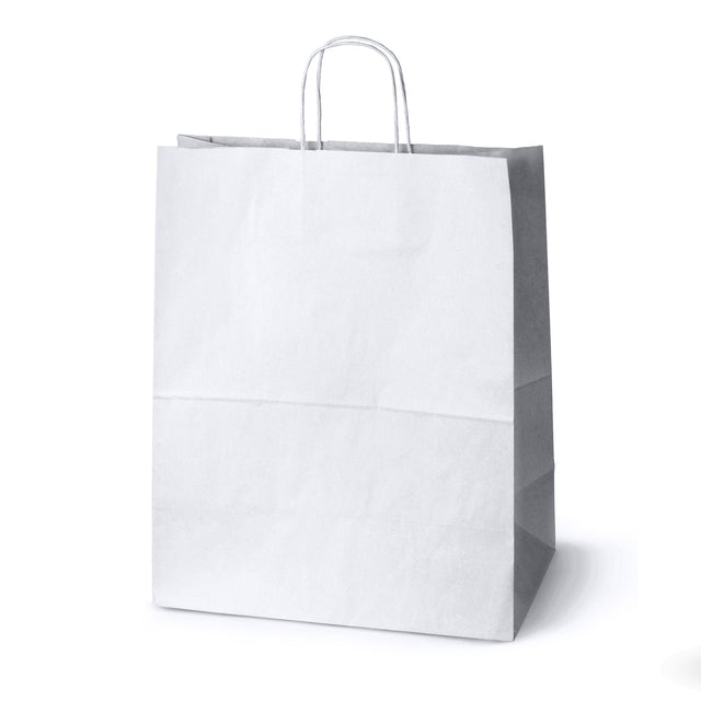 Papiertüte mit gedrehtem Griff - 350x180x440mm Weiß