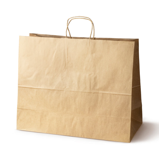 Papiertüte mit gedrehtem Griff 500x180x390mm Braun