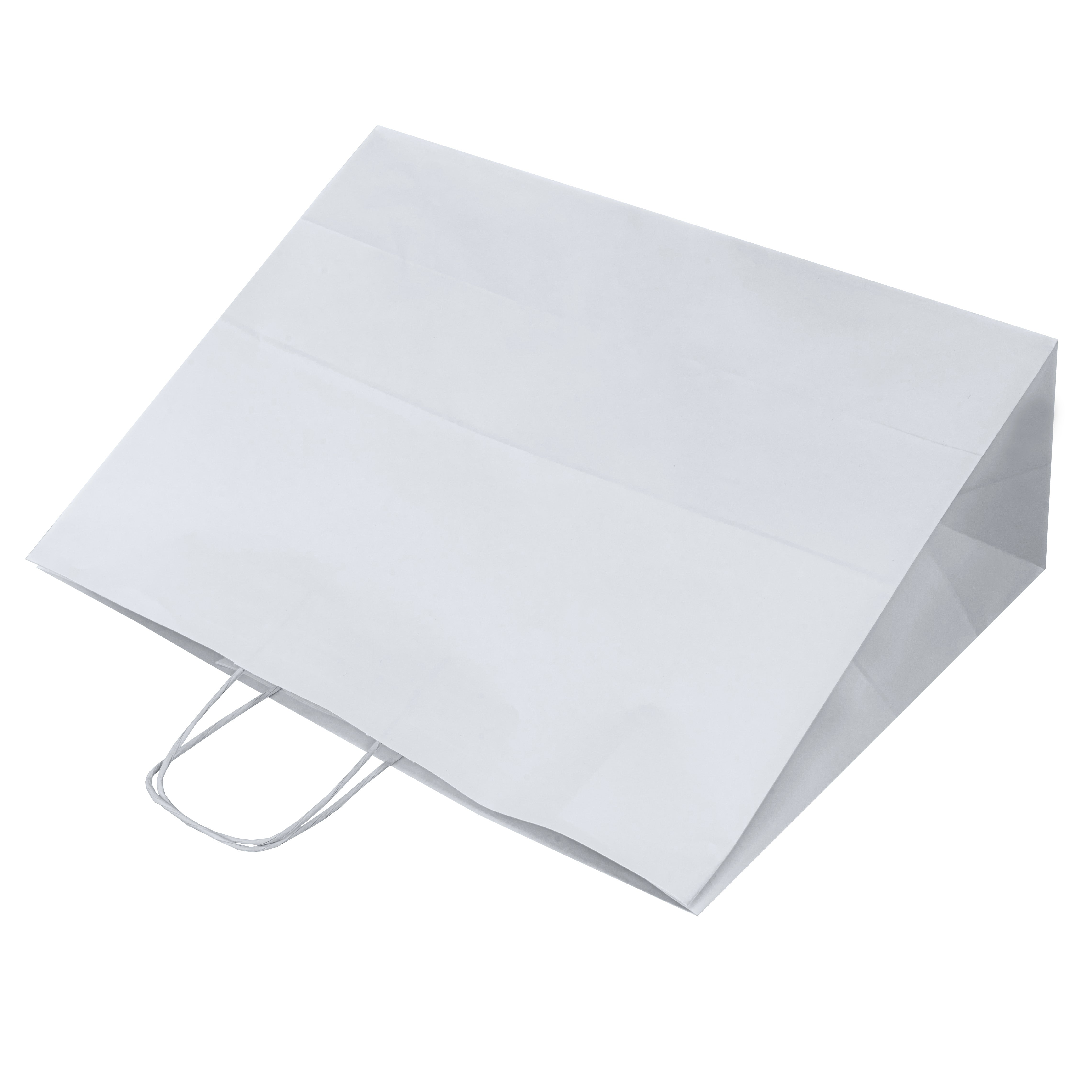 Papiertüte mit gedrehtem Griff 500x180x390mm Weiß