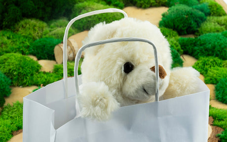 Papiertüte mit gedrehtem Griff 180x80x225mm Weiß