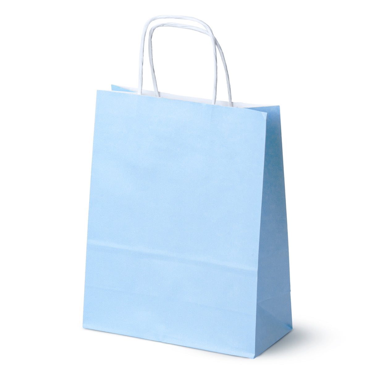 Bedruckte Papiertüte 180x80x225mm Pastell Blau ab 50 Stk.