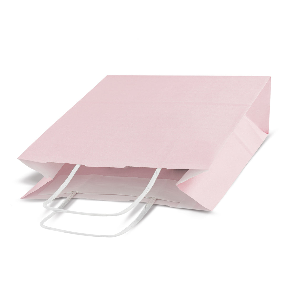 Papiertüte mit gedrehtem Griff 180x80x225mm Puderrosa